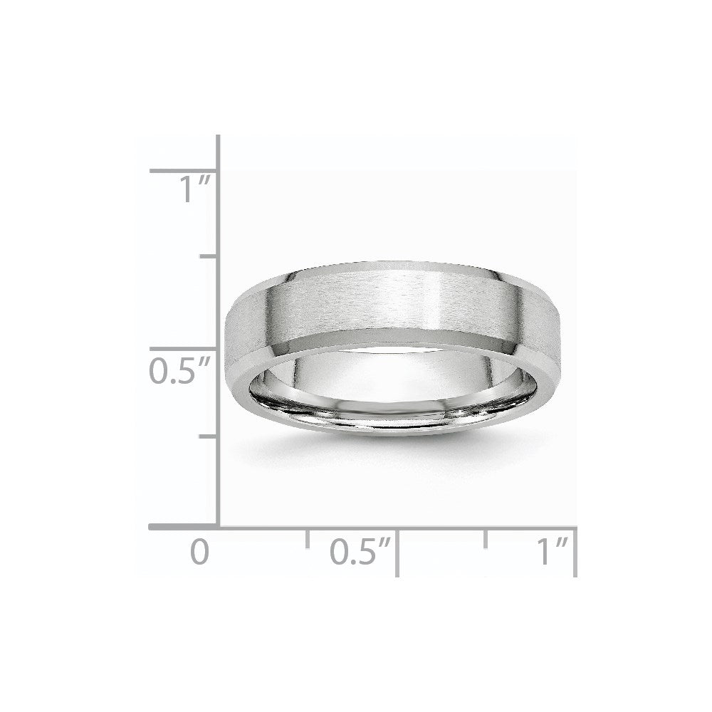 Cobalt Satin and Polished Beveled Edge 6mm Band Size - 8.5