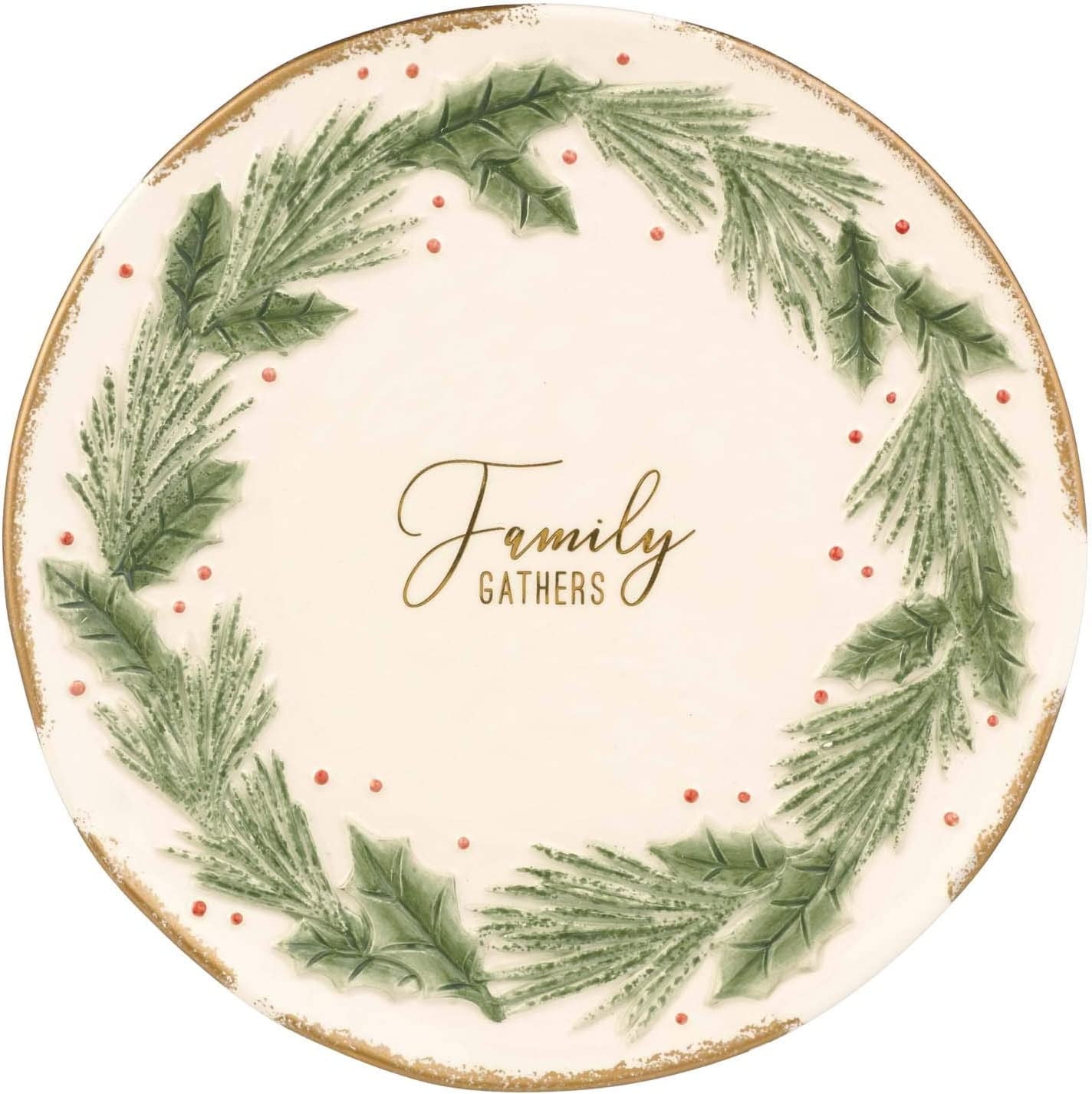 "Merry Christmas" Holiday Bus Shaped 10" Ceramic Accent Plate