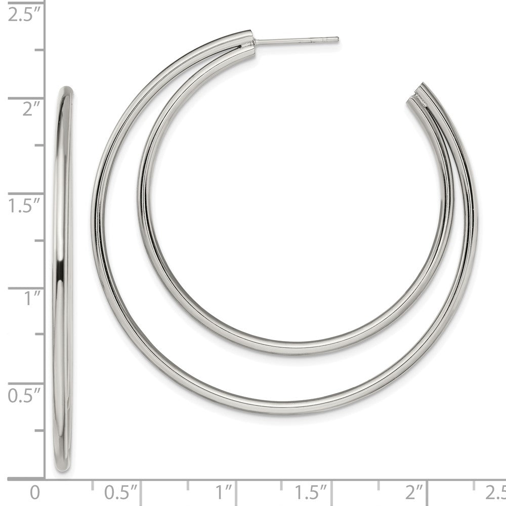 Stainless Steel Polished Post Hoop Earrings