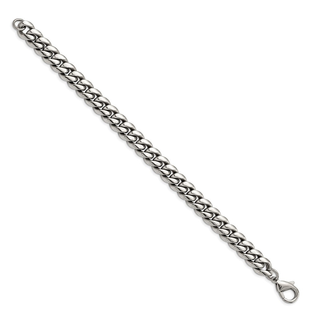 Stainless Steel Polished 8.5in Curb Chain Bracelet 8.5 inches