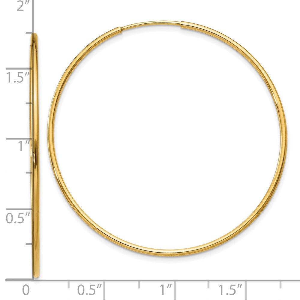 14K Gold 1.00mm Endless Hoop Earrings