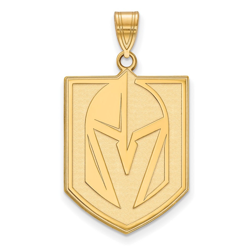 Sterling Silver Gold-plated NHL LogoArt NHL Vegas Golden Knights Extra Large Pendant Q-GP005VGK