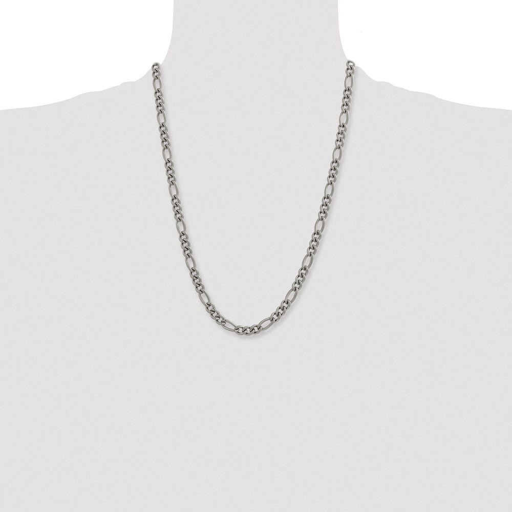 Titanium Polished 7mm 23.75in Figaro Chain