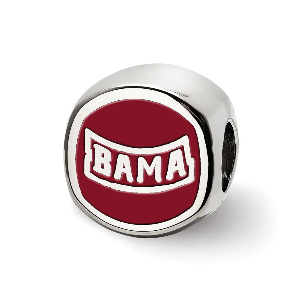 Sterling Silver The U of Alabama Cushion Shaped Logo Bead Charm