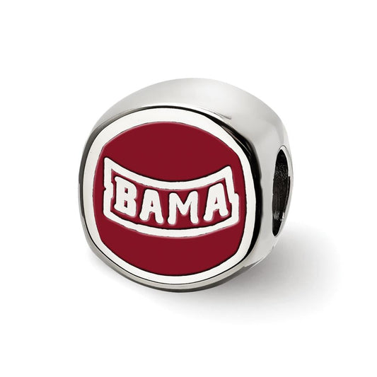 Sterling Silver The U of Alabama Cushion Shaped Logo Bead Charm