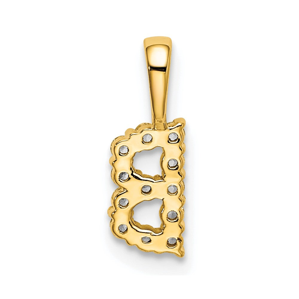 14k 1/8 carat Lab Grown Diamond VS/SI+ G+ Letter B Intitial Pendant