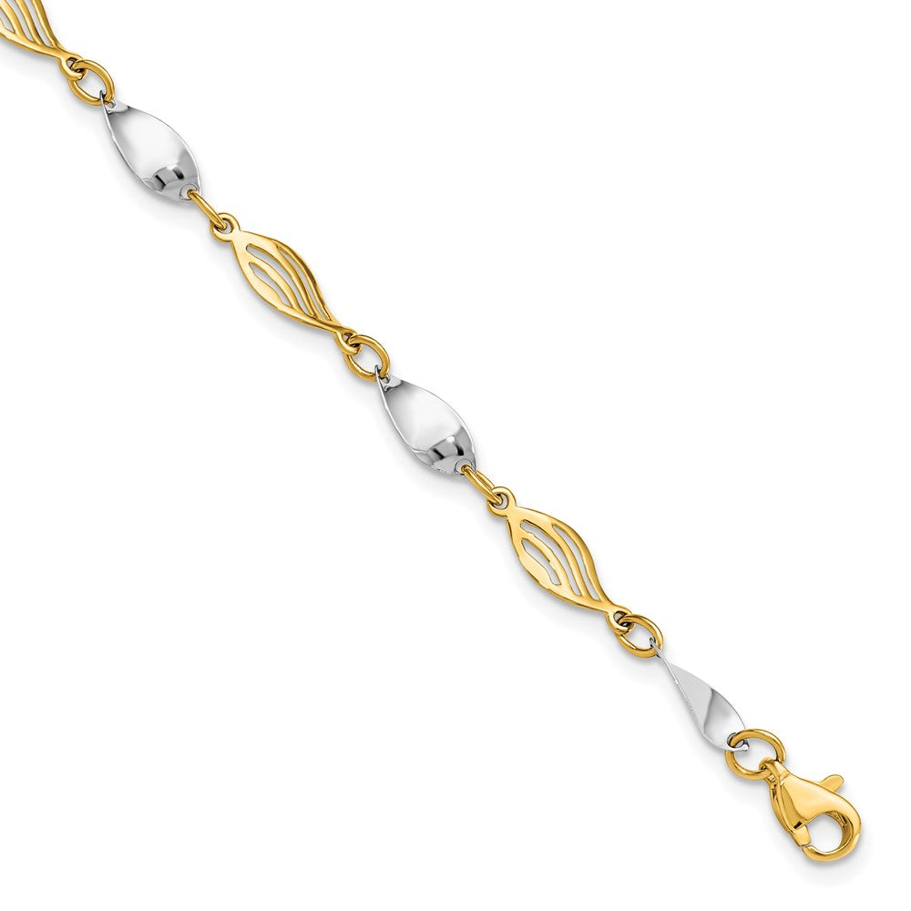 14K Two-tone Bracelet 7  inches
