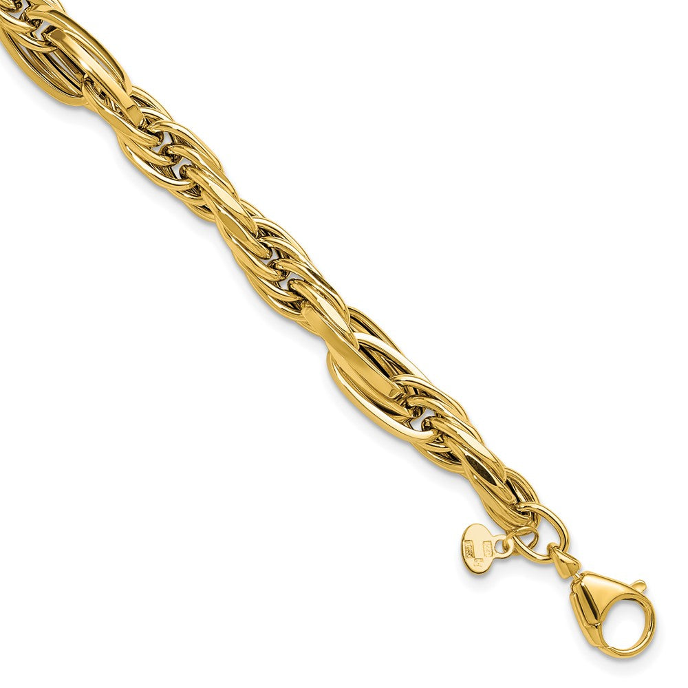 14K Polished Fancy Link Bracelet 7.75  inches