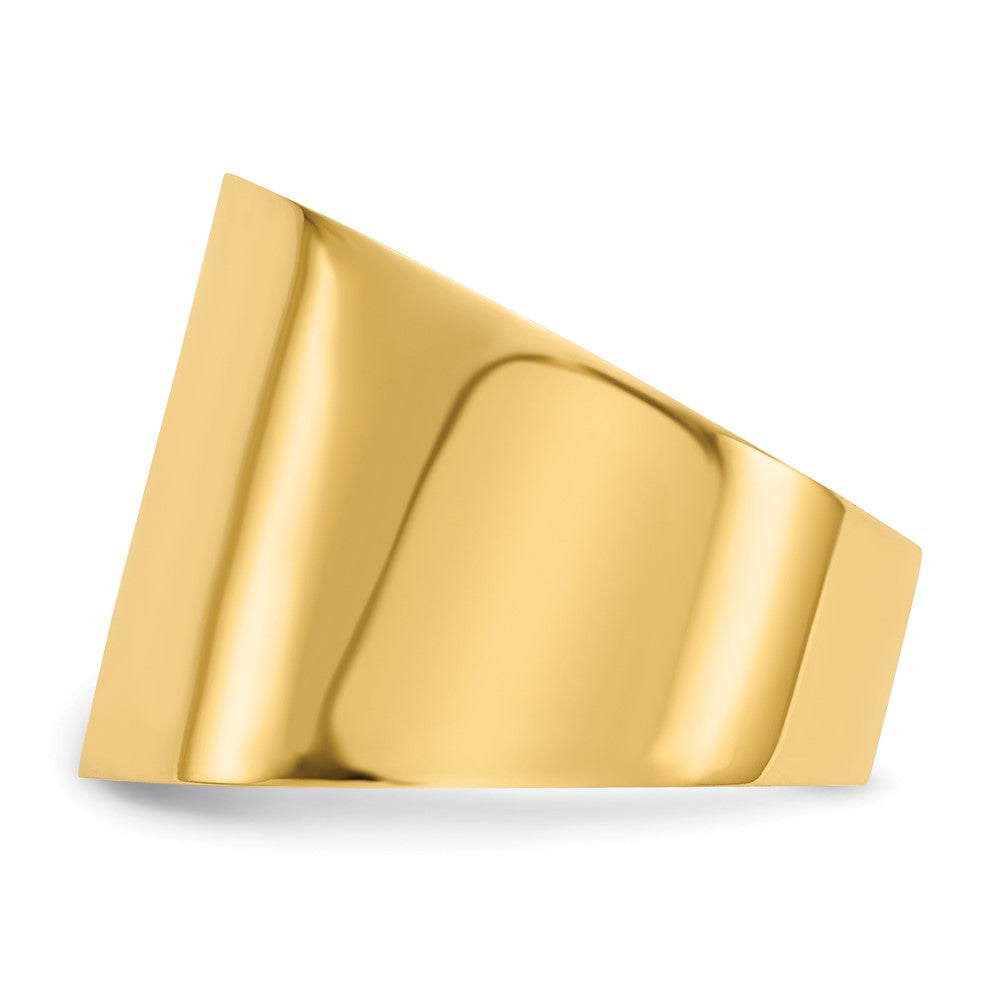 14K 15mm Flat-top Tapered Cigar Band Ring Size 7