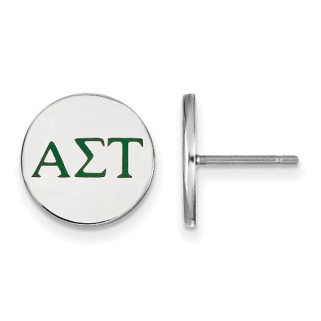 Sterling Silver Official Licensed Greek Sororities Alpha Sigma Tau (???) Enameled Post Earrings