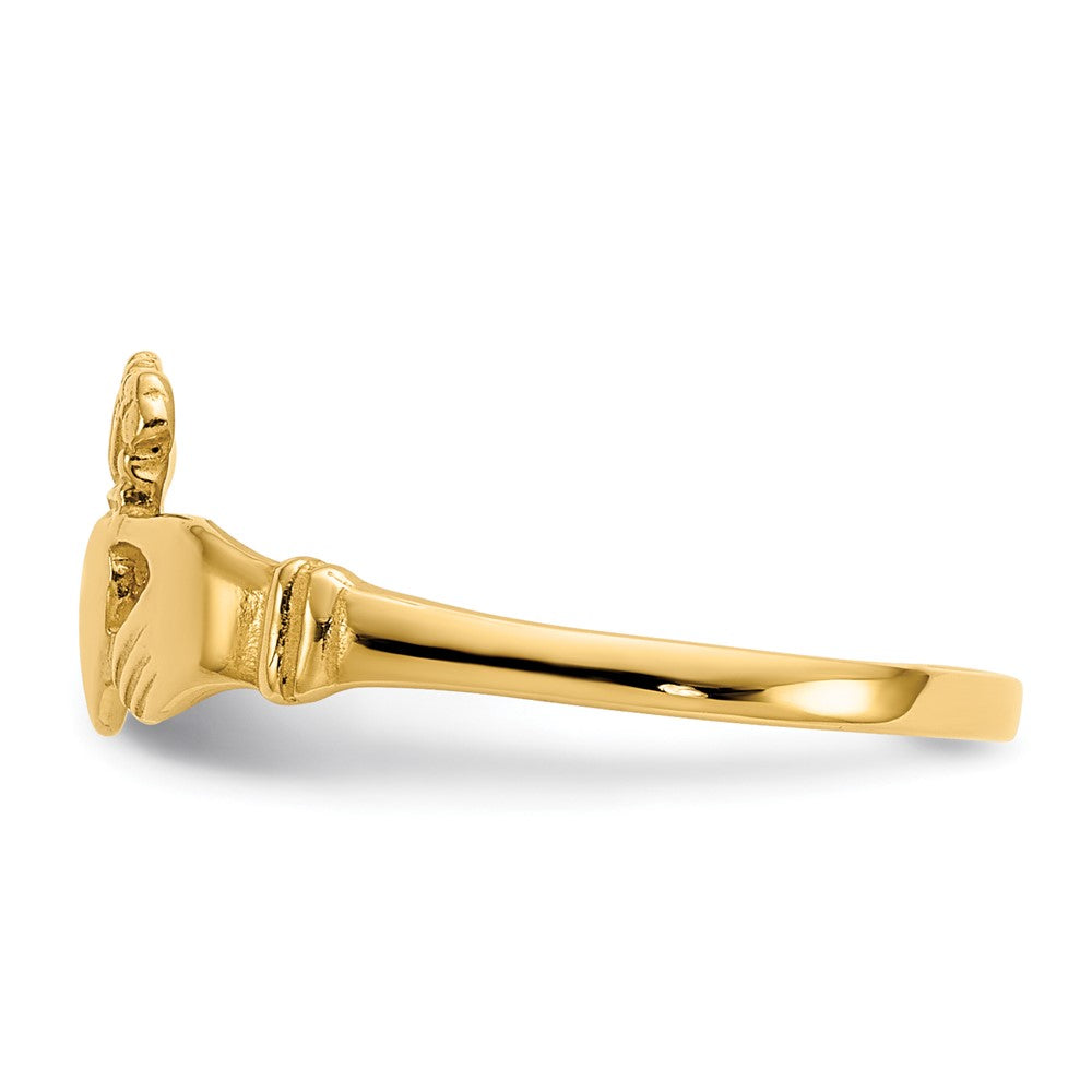 14k Polished Ladies Claddagh Ring Size 6