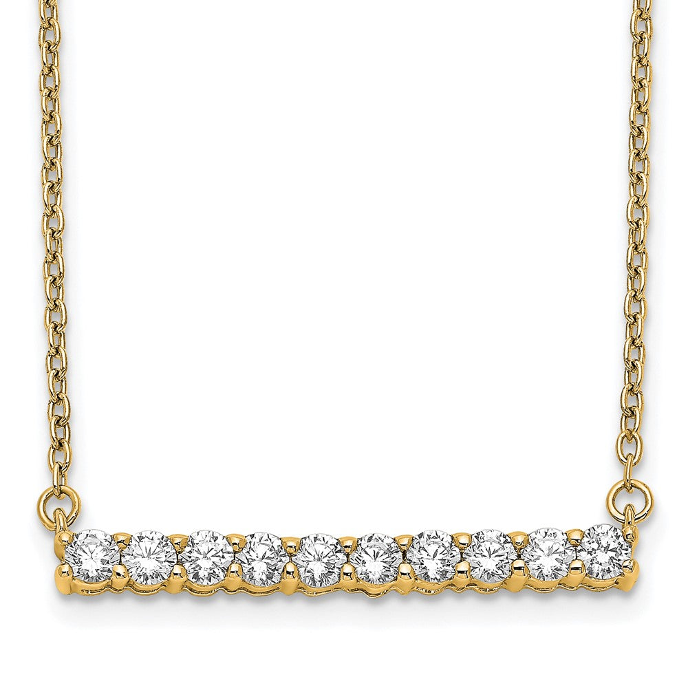14k 1/2 carat Lab Grown Diamond VS/SI+ G+ 18 inch Bar Necklace
