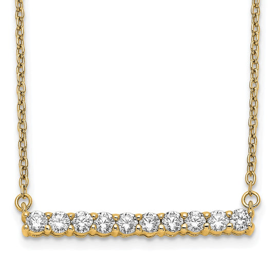 14k 1/2 carat Lab Grown Diamond VS/SI+ G+ 18 inch Bar Necklace