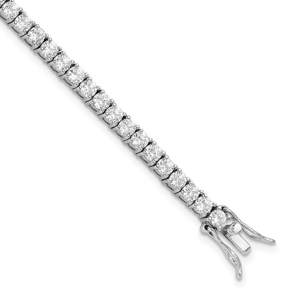 Cheryl M Sterling Silver Rhodium-plated Brilliant-cut CZ 7 Inch Tennis Bracelet 7 inches