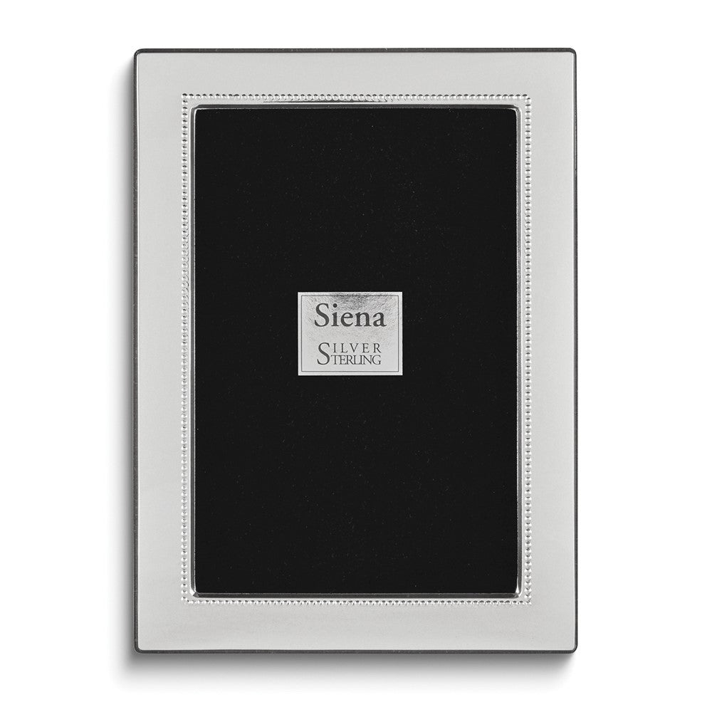 Sterling Silver Tarnish Resistant Beaded Edge 4x6 Photo Frame with Finished Wood Back