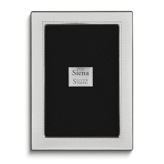 Sterling Silver Tarnish Resistant Beaded Edge 4x6 Photo Frame with Finished Wood Back