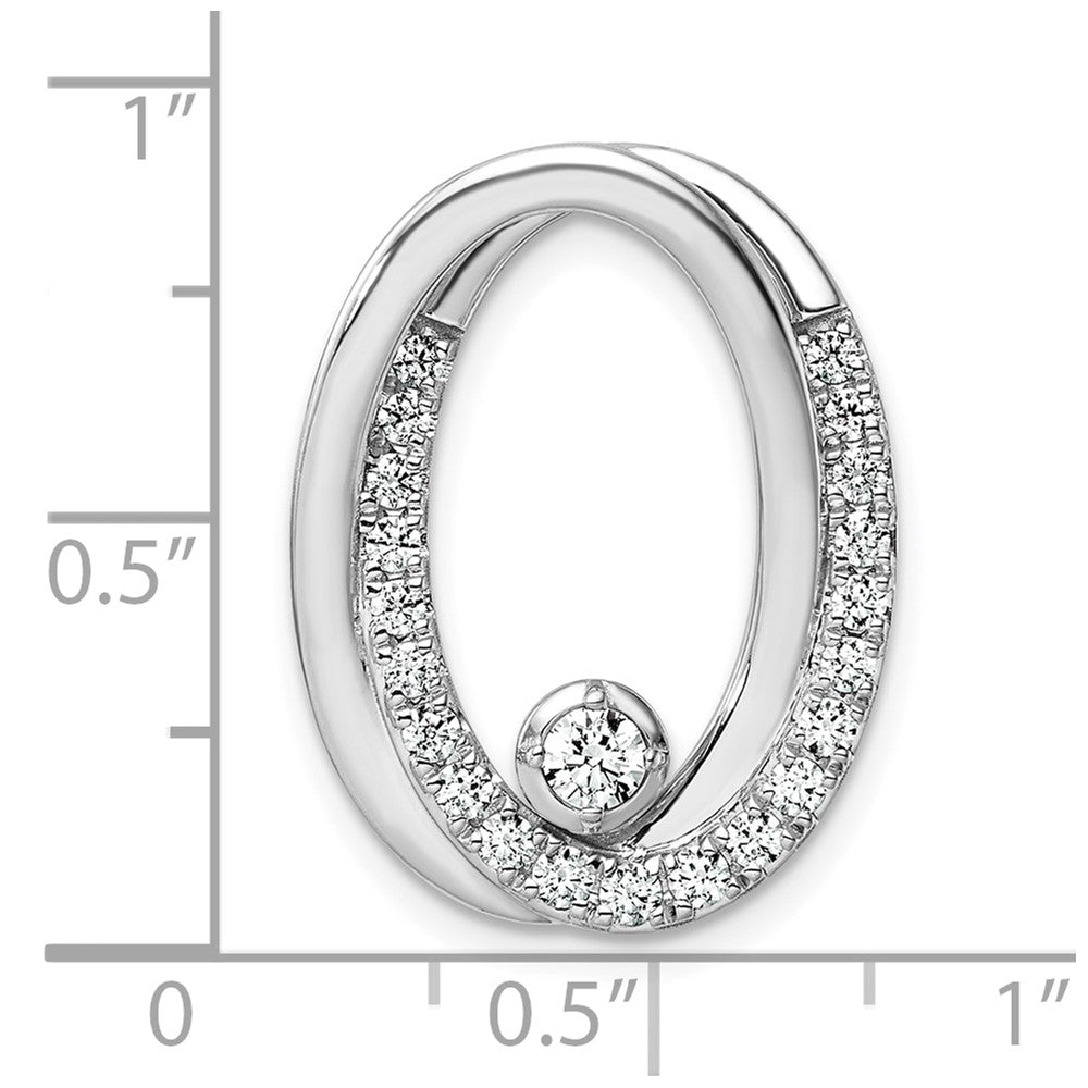 14k White Gold 1/2 carat Lab Grown Diamond VS/SI+ G+ Double Oval Chain Slide Pendant