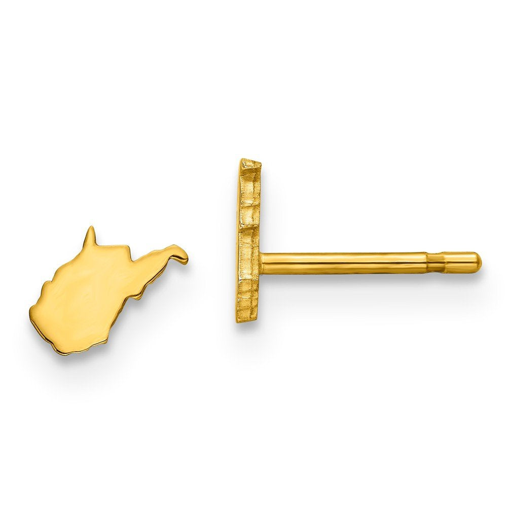 Sterling Silver/Gold-plated West Virginia State Earrings