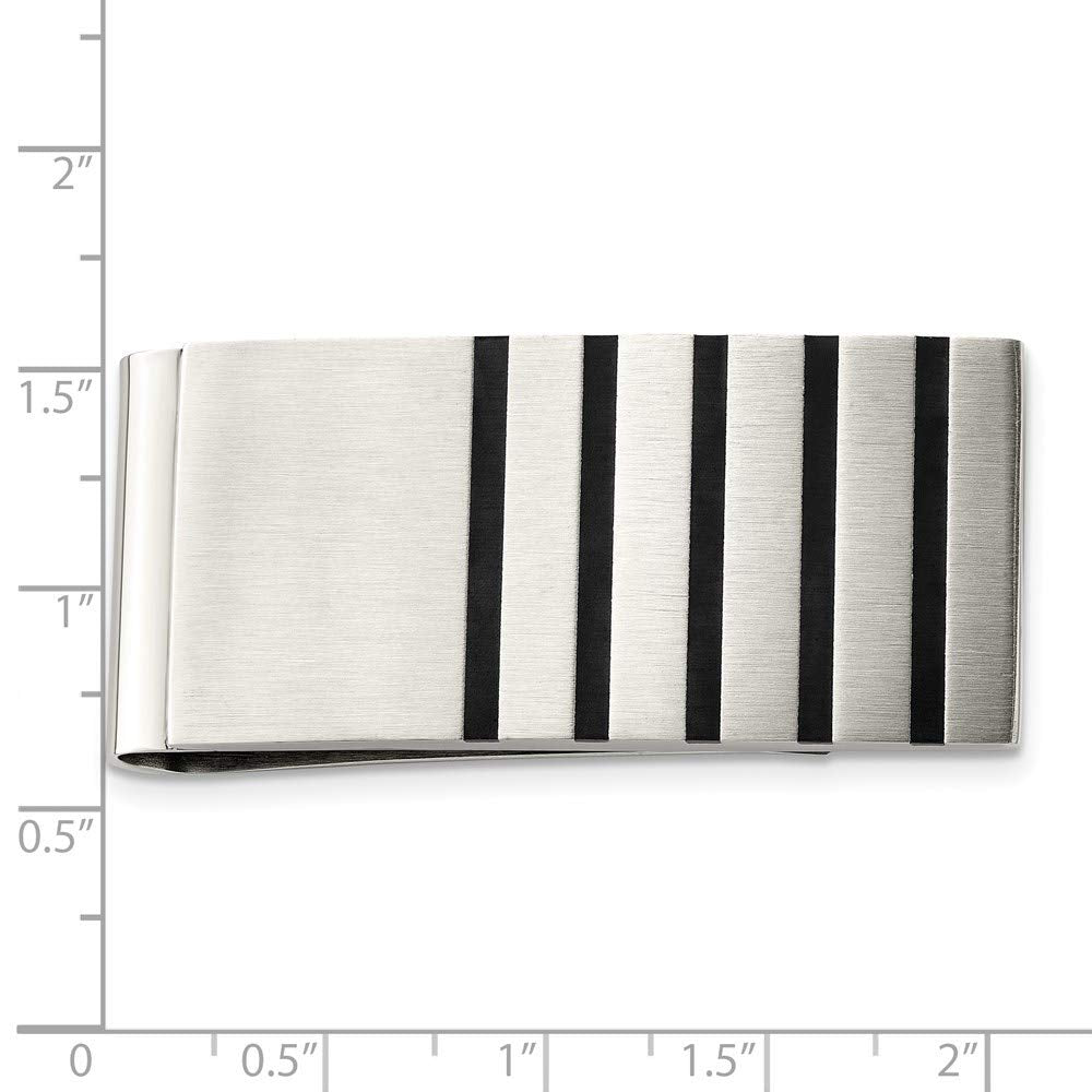 Chisel Stainless Steel Brushed W/rubber Accents Money Clip