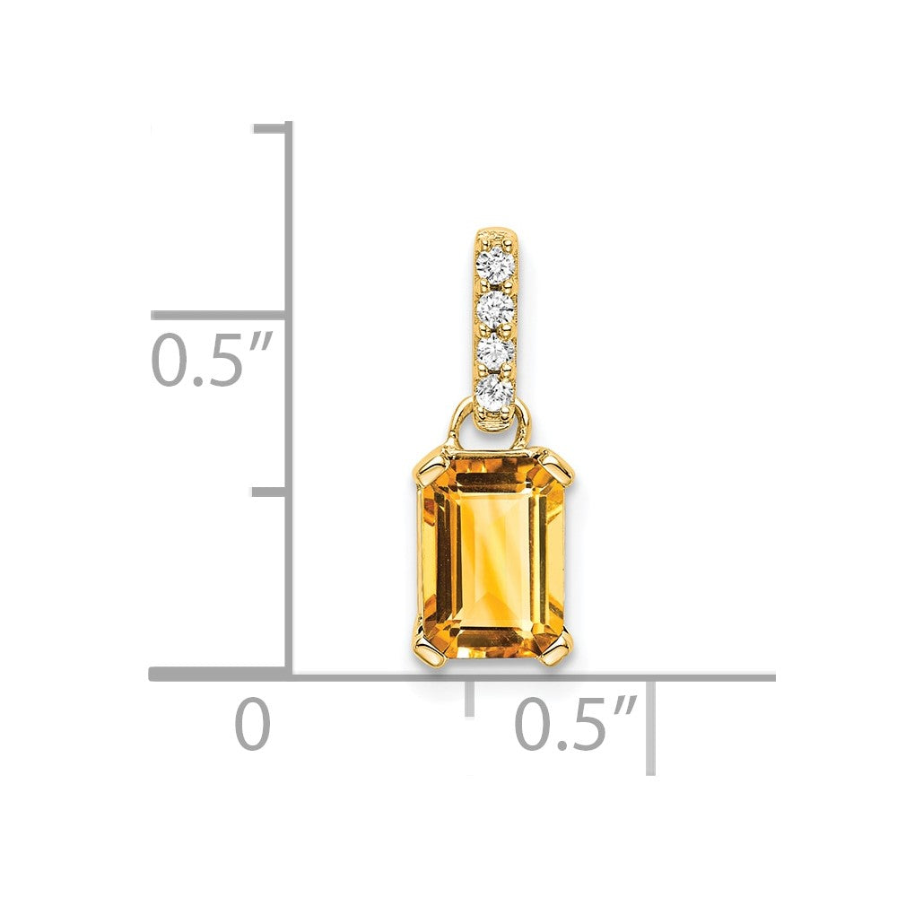 14K Citrine and Diamond Pendant