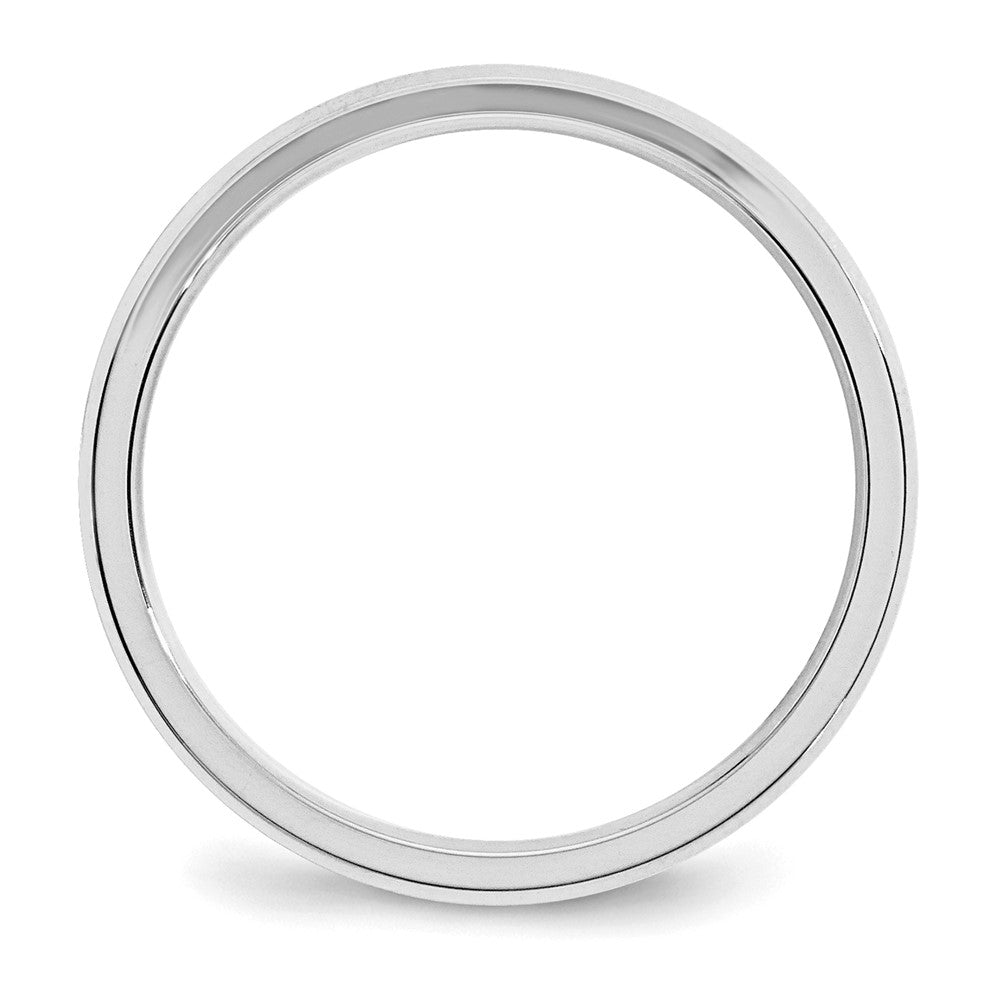 SS Rhodium-plated 3mm Bevel Edge Size 10 Band