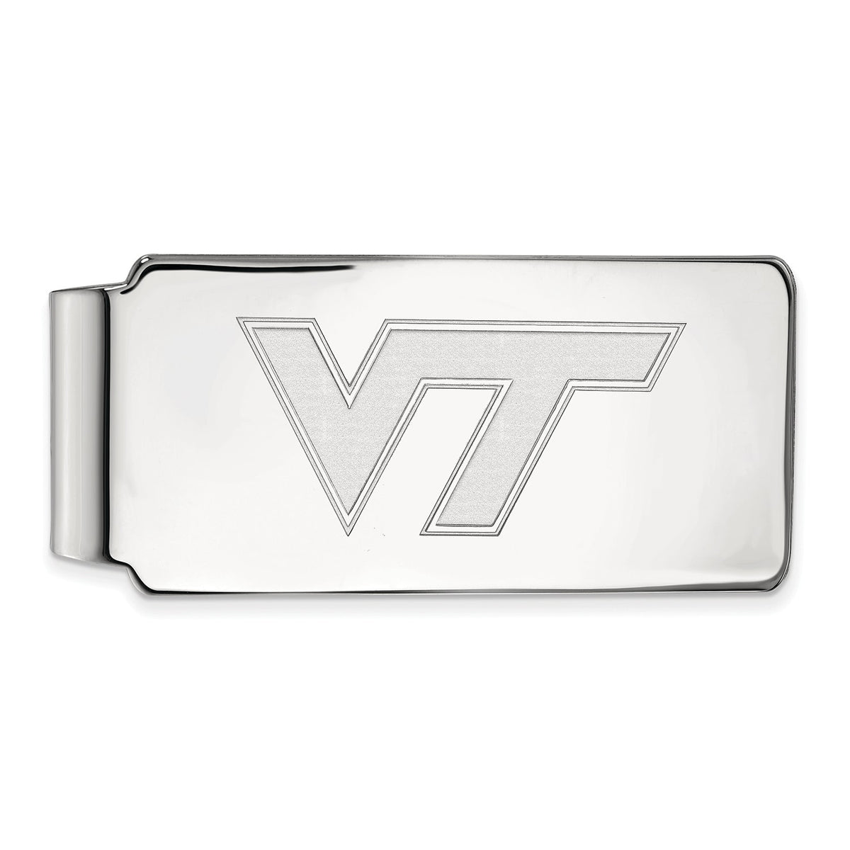 Sterling Silver Rhodium-plated LogoArt Virginia Tech V-T Money Clip Q-SS019VTE