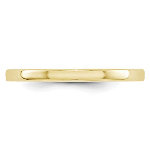 10k Yellow Gold 2mm Lightweight Flat Wedding Band Size 4