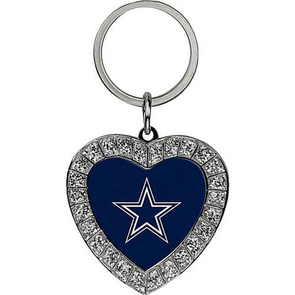 Luggage Spotters Dallas Cowboys Bling Rhinestone Heart Keychain