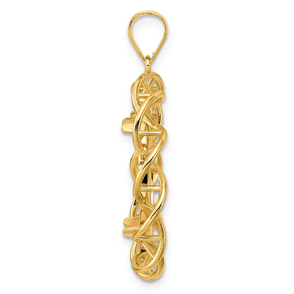 14k Polished Singapore with 18.0mm Prong Coin Bezel Pendant