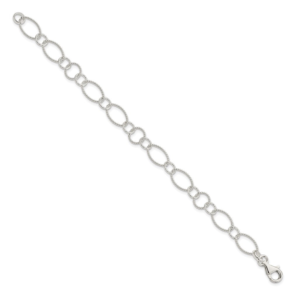 Sterling Silver Fancy Link Bracelet 7.5 inches