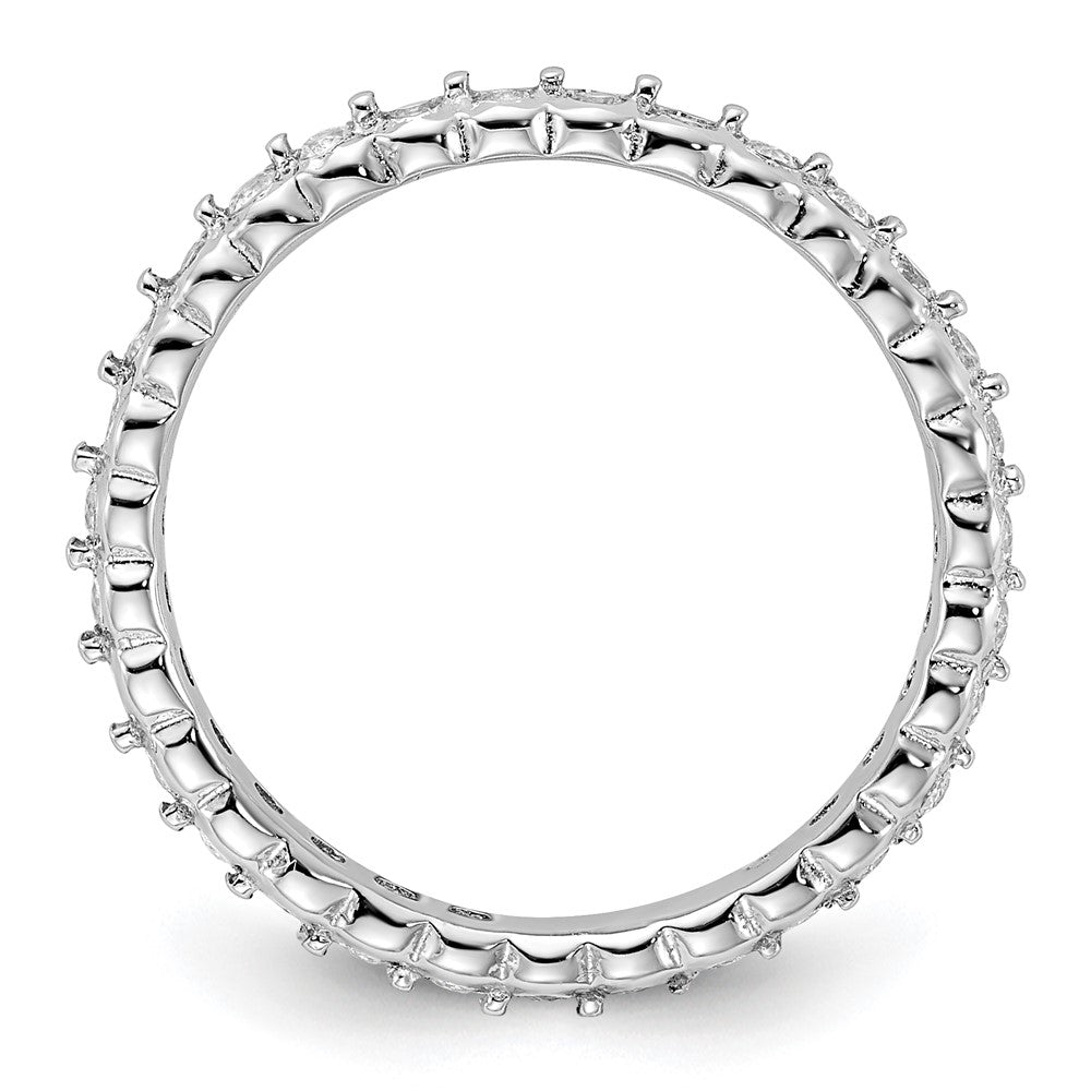 Sterling Silver Stackable Expressions Created White Sapphire Ring