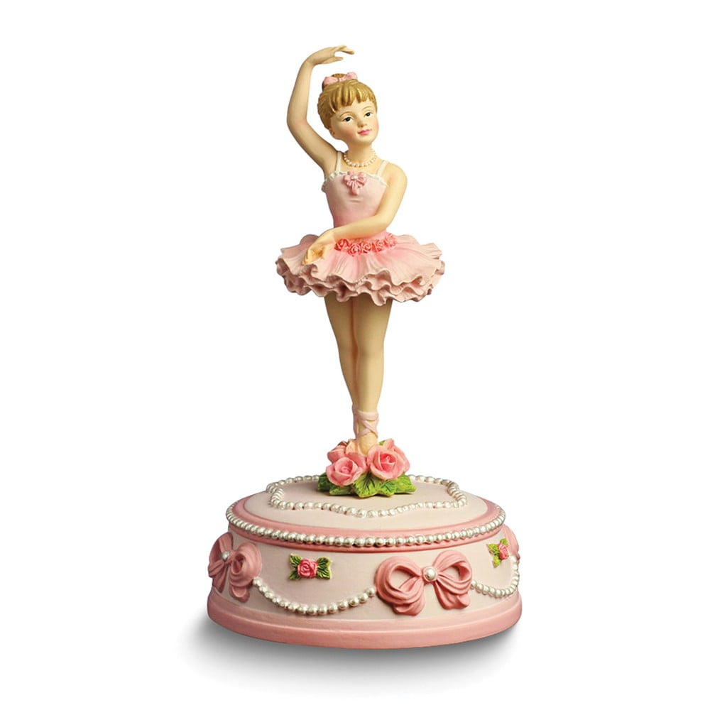 San Francisco Music Box Ballerina and Bows (Plays Dance Ballerina Dance) Rotating Resin Figurine QGM22027