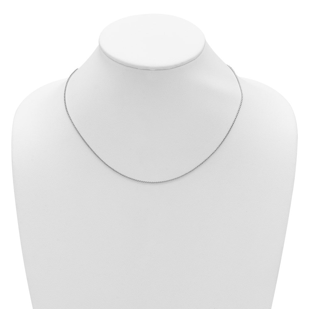 14K White Gold 1.15mm D/C Open Franco 1in+1in Adjustable Chain