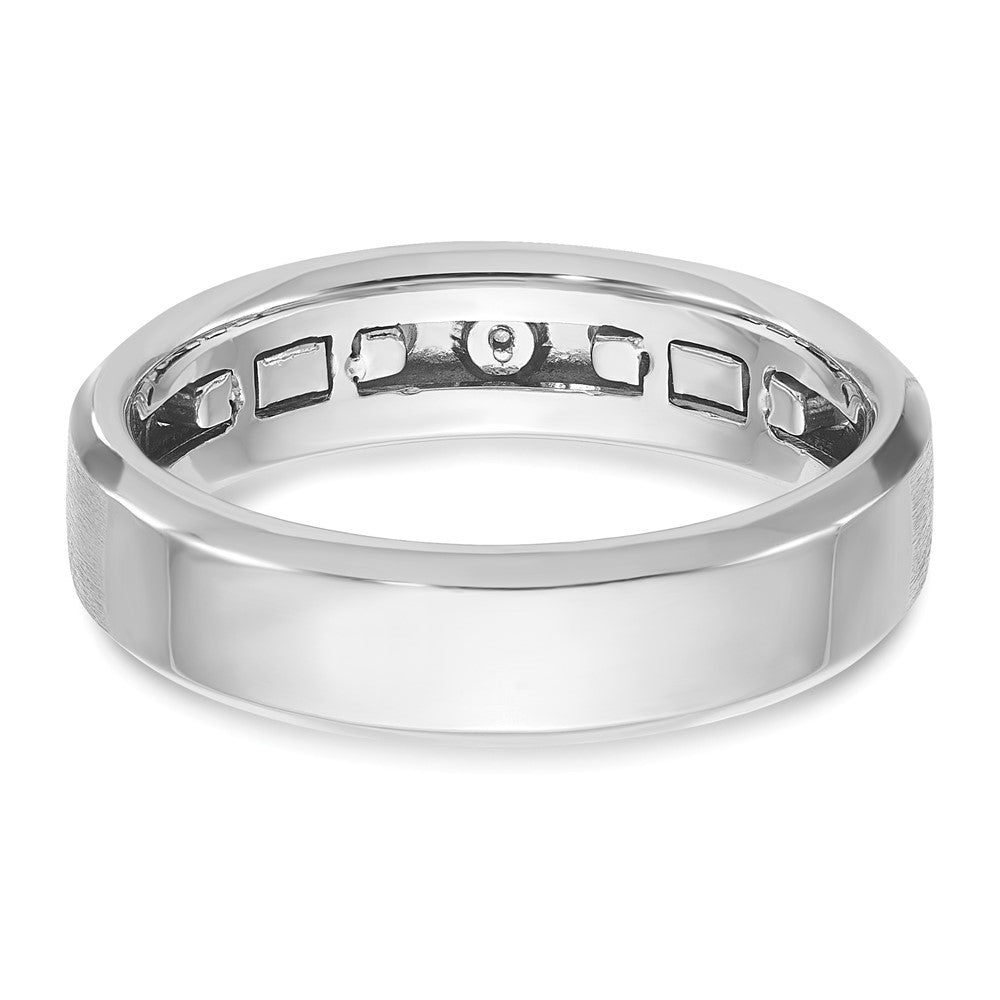 14k Two-tone IBGoodman Men's Polished and Satin Diamond Complete Ring Size 10