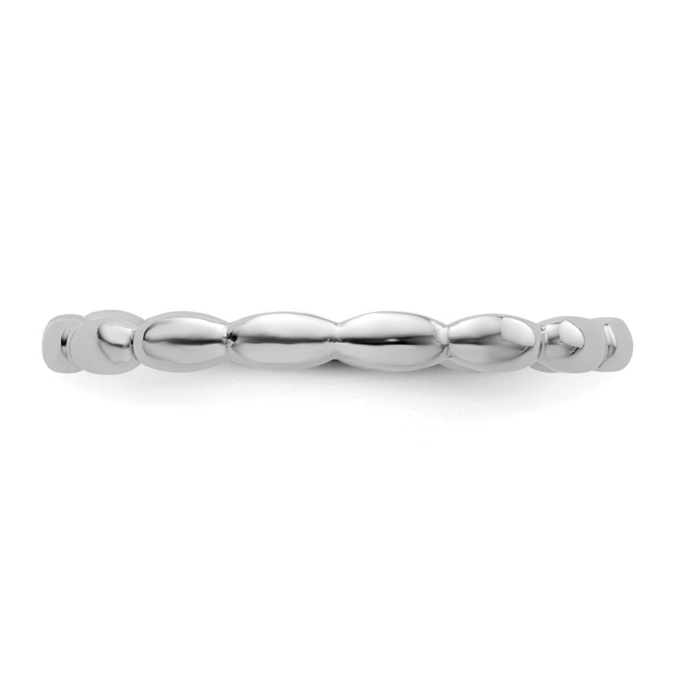 Sterling Silver Stackable Expressions Rhodium Rice Ring Size -10