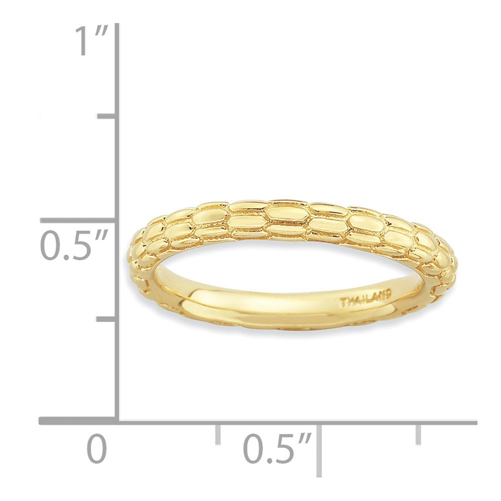 Sterling Silver Stackable Expressions Gold-plated Domed Ring