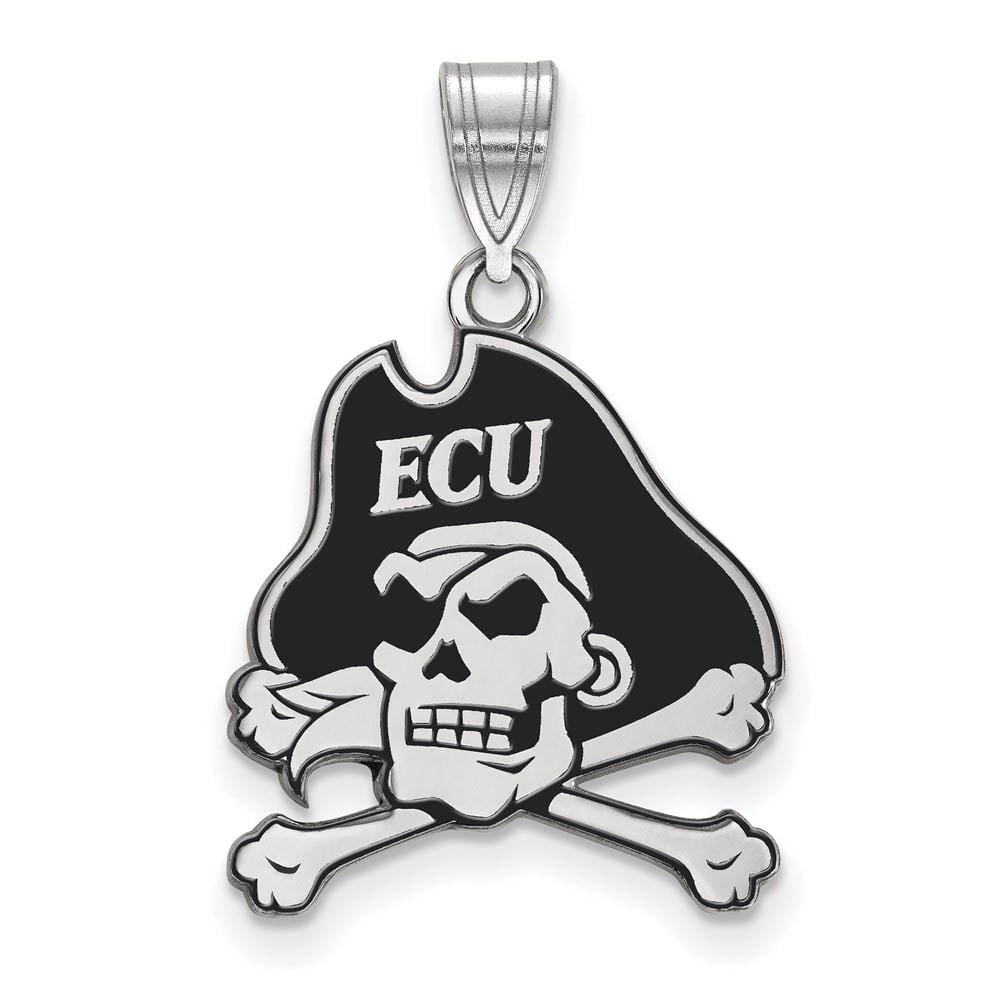 Sterling Silver East Carolina U Large Enamel Pendant