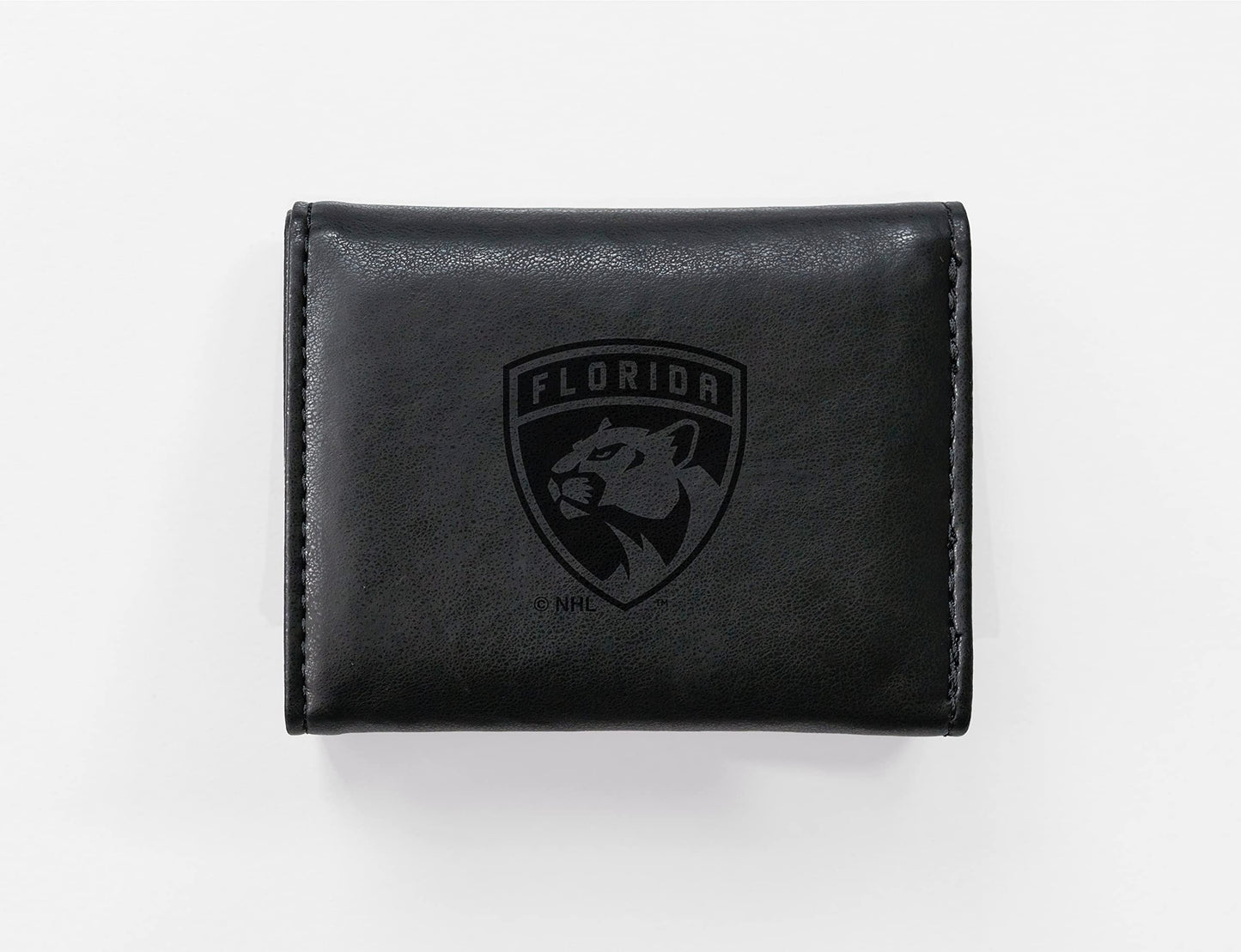Hockey Rico Industries Florida  Black Laser Engraved Trifold Laser Engraved Tri-Fold Wallet - Men's Accessory