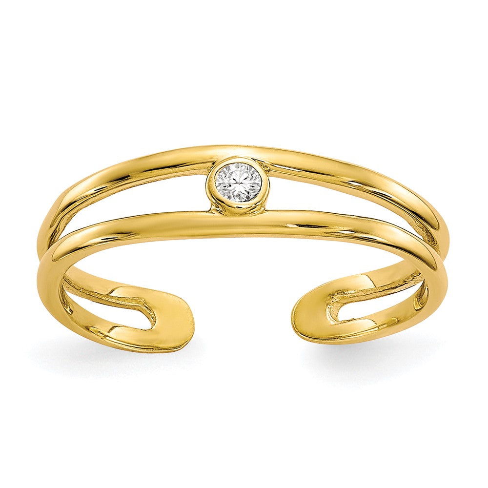10k CZ Toe Ring Size 3