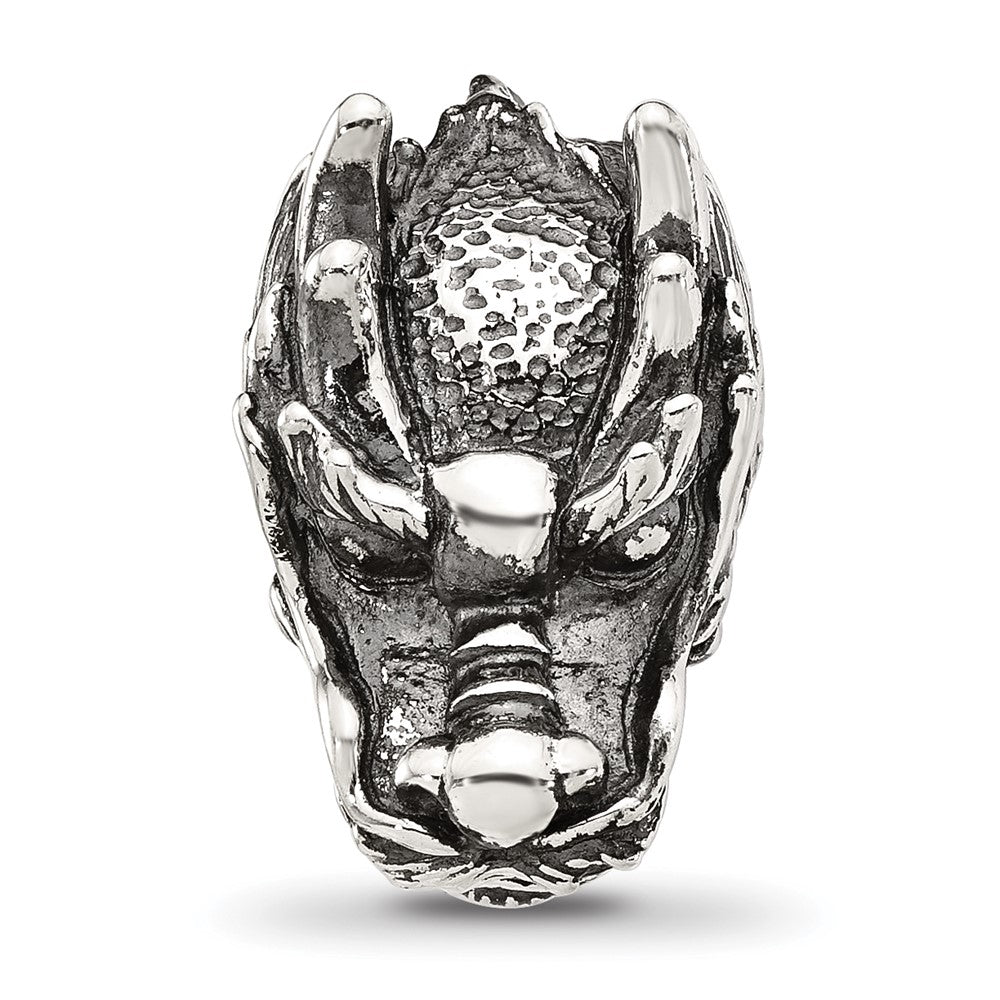 Sterling Silver Reflections Antiqued Chinese Dragon Hinged Bead