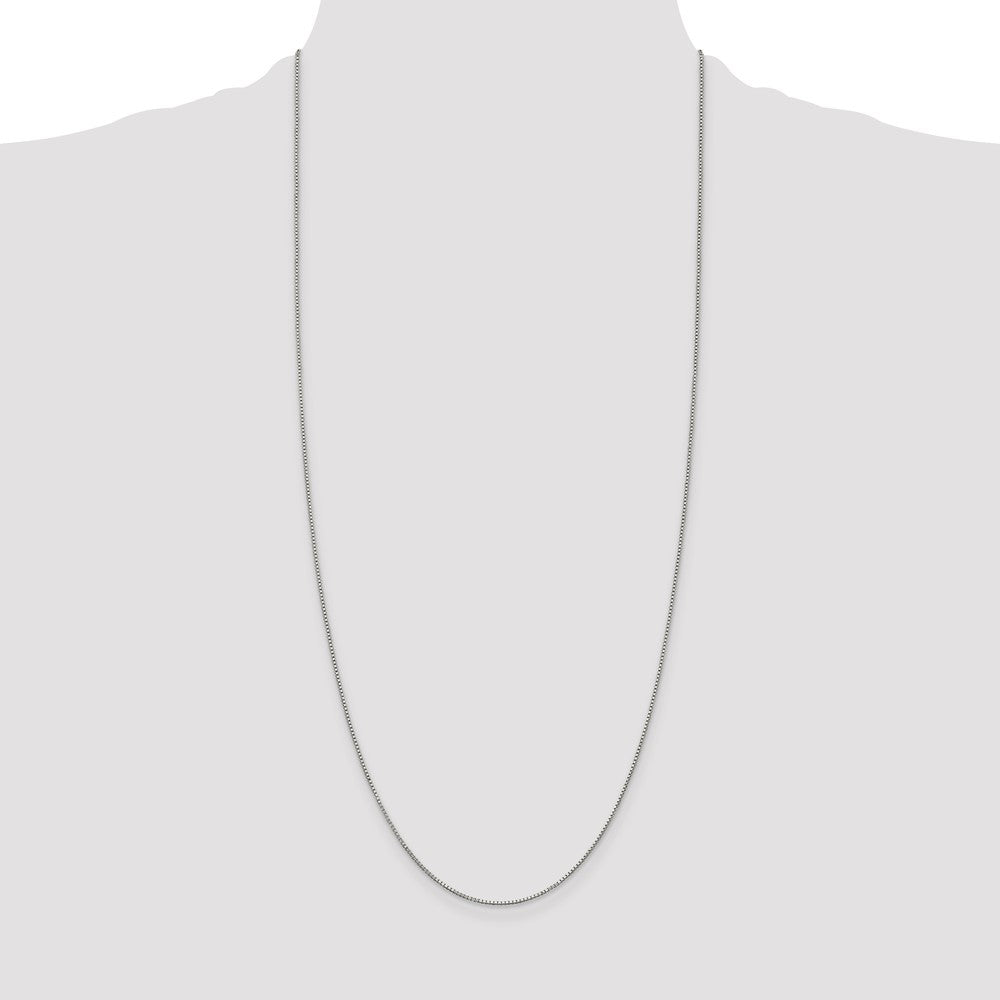 Sterling Silver Rhodium-plated .9mm Box Chain 30 Inches