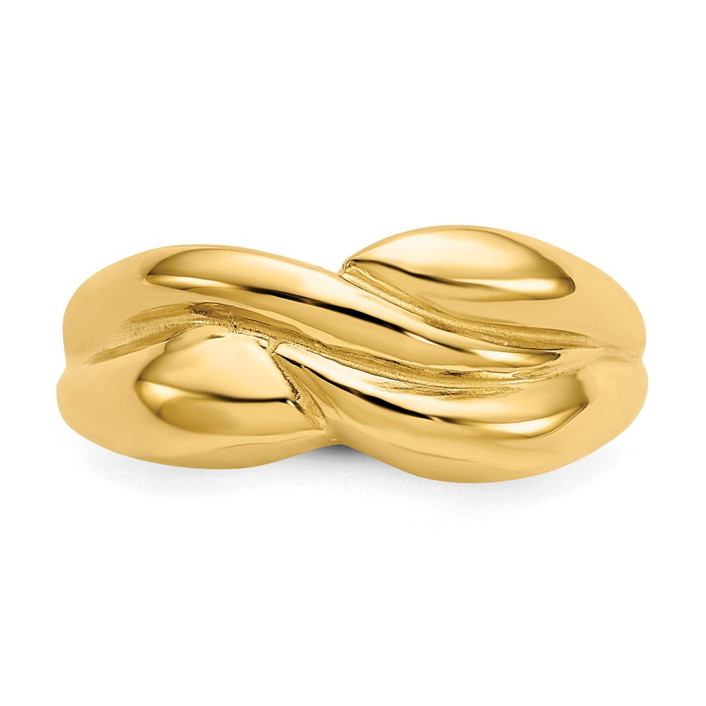 14k Polished Twisted Dome Ring Size 7