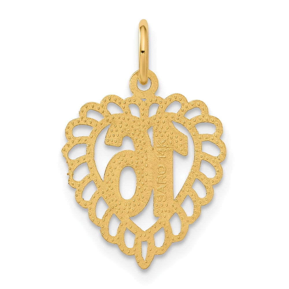 14k 16 in a Heart Charm
