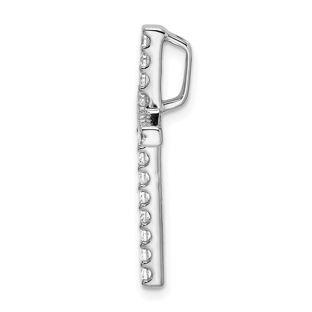 10k White Gold 1/2 carat Lab Grown Diamond VS/SI+ G+ Cross Chain Slide Pendant