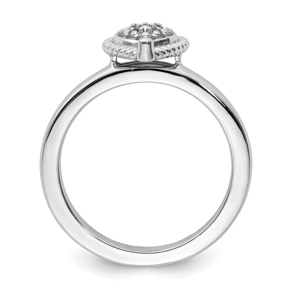 Sterling Silver Stackable Expressions Heart Diamond Ring Size -9
