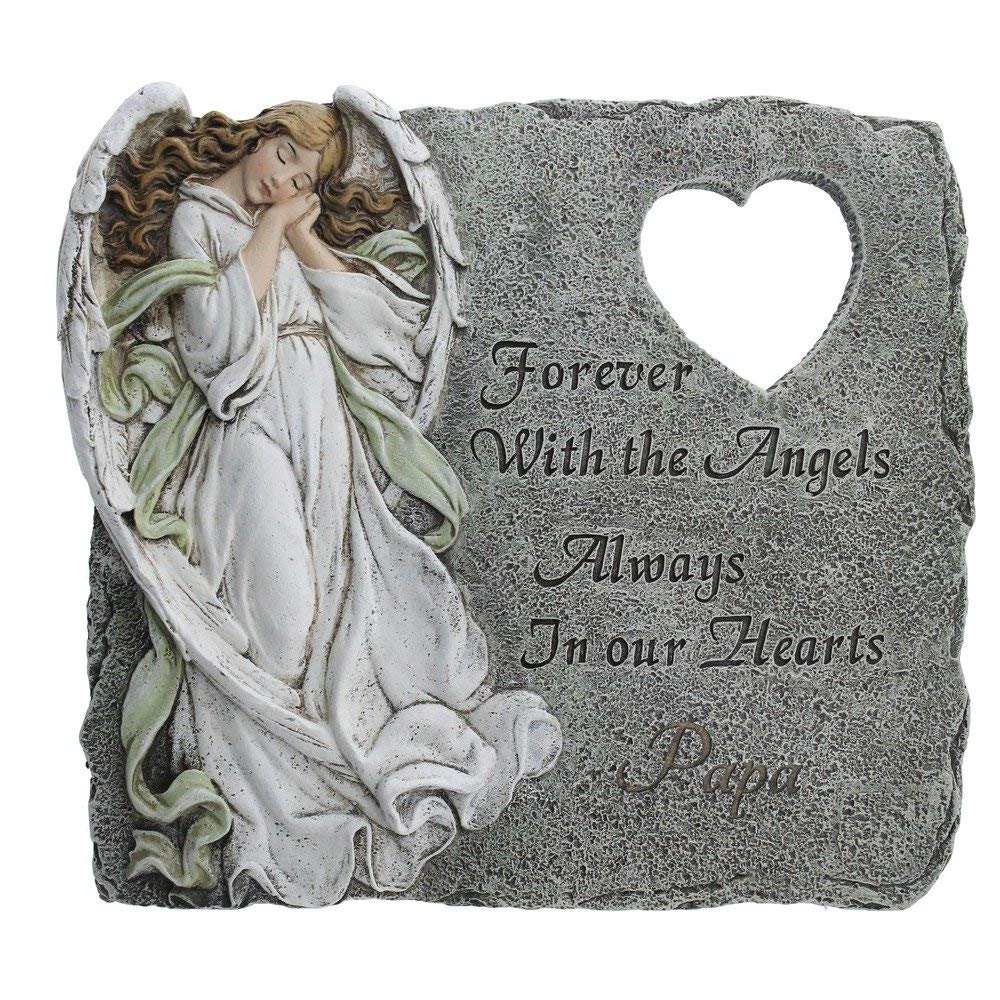 Angel Memorial Heart Cutout Stepping Stone, 10 1/4 Inch
