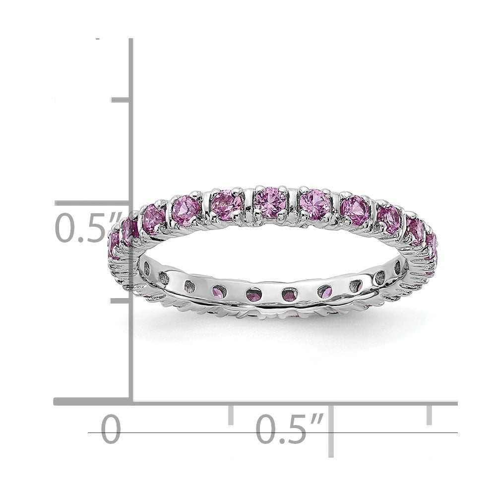 Sterling Silver Stackable Expressions Created Pink Sapphire Ring