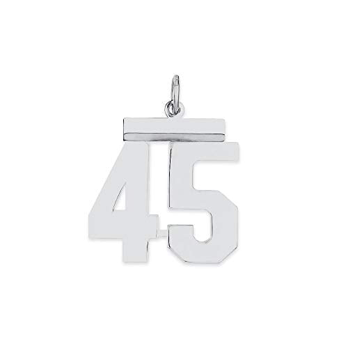 Sterling/Silver Rhodium-plated Polished Number 45 Charm Q-QMS45