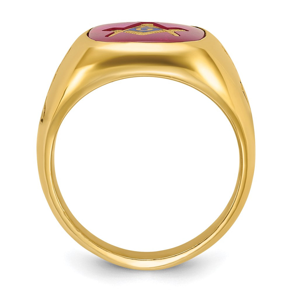 IBGoodman 14k Men's Polished and Grooved Blue Lodge Master Masonic Ring Mounting