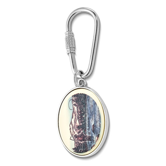 Barlow Designs Color Fisherman Oval Key Chain